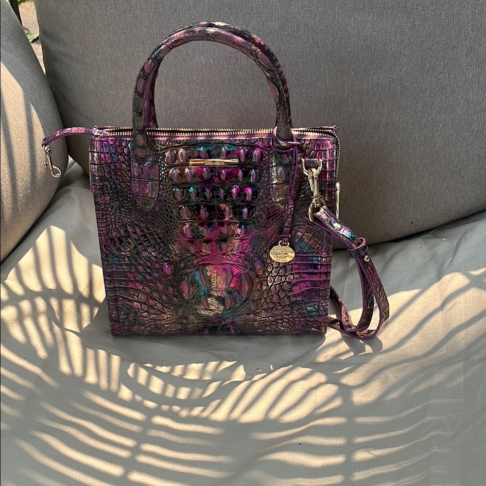 Chic Multicolor Crocodile Embossed Satchel